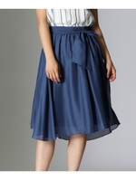 [L]イレギュラーヘムフレアスカート/ブルー系(094)