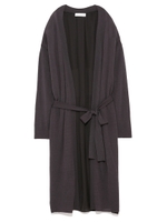 【emmi atelier】レース付ロングカーディガン/BLK