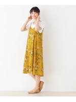 フラワーワンピース+Tシャツ/マスタード(133)