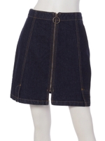フロントZIP DENIM SK/インディゴ
