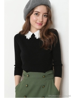 シャツレイヤードニット/ホワイト