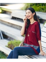 切り替えボーダードルマンプルオーバー/ブラック(319)