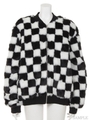 CHECKERED FLAG FUR BLOUSON/ORANGE×BLACK