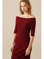 Cappchino オフショルダーリブニット/キャメル5(045)