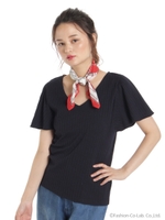 スカーフ付きTOPS/カーキ