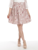 フランクリンツリーフラワーサッシュフレアースカート/ピンク系
