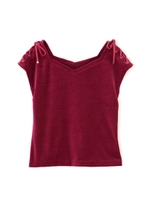 レースアップベロアカットソー/ブラック(010)