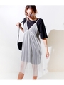 【ANAP】Tシャツチュニック+チュールワンピースSET/ブラック(027)
