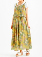 ボタニカルプリントキャミマキシワンピース/イエロー柄