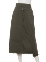 ラップデザインデニムスカート/BLUE MID