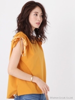 サテンリボンギャザーP/O/マスタード