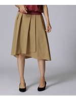 [L]〔洗える〕イレギュラーヘムラップスカート/ベージュ系(054)