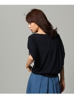 [L]【洗える】スリットスリーブドルマンニット/ブルー(092)