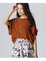 〔洗える〕タックスリーブカットソー/レンガ(069)