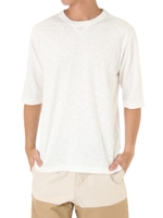 【AZUL by moussy】コーマスラブクルーネック5分袖TEE/WHT