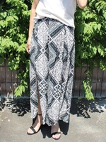 【Shelly island】フロントスリットワイドパンツ/ネイビー