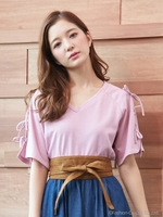 肩あきリボン/TOPS/オフホワイト