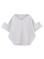 Vネックドルマンカットプルオーバー/ホワイト