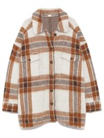 チェックニットカバーオール/BRW