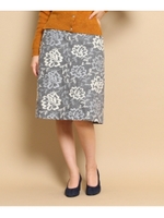 nesessaire×anatelier 刺繍スカート/グレー(012)