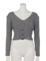 【ANAP】リブ編みクロップドカーディカ/ベージュ(005)