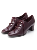 【CAMILLE BIS RANDA】スクエアトゥレースアップシューズ/NAVY