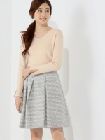 〓●JOC 17FW ラメボーダー ツイードスカート/LT.GRAY