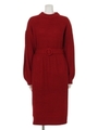 ニットベルトマキシワンピース/レッド