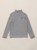 ハイネックTシャツ/杢グレー