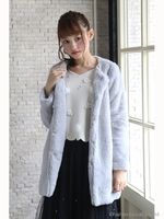 フェイクファーコンパクトＪＫ/ピンク