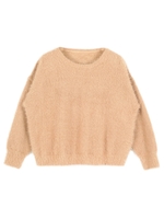 フェザーヤーンショート丈ニットプルオーバー/ライトグレー