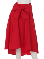 ラップリボンイレギュラーヘムスカート/RED