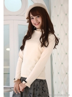 リボンフリルリブカットソーＰＯ/クロ