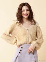 肩リボンカーディガン/ブライトピンク