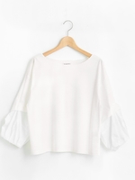 袖タックボリュームプルオーバー/オフ