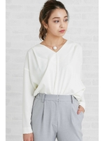 タックドレープブラウス/ホワイト(030)