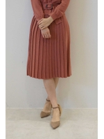 プリーツニットスカート/ローズピンク1(091)