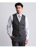 【撥水】シャイニーシャドーストライプシングルベスト/ネイビー(394)