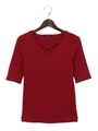 ケーブルFクロスV/N 5分袖/TOPS/ボルドー
