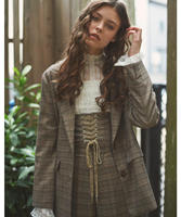 ビッグテーラードジャケット(無地/チェック)