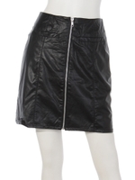 フェイクレザーミニスカート/BLK