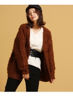 ループニットカーディガン/ブラウン(042)