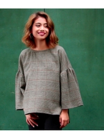 【chille anap】バックリボングレンチェックトップス/BRN