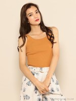 編上げ2WAYタンクトップ/ブラウン