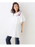 レトロ刺繍チュニックワンピース/アイボリー(004)