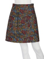 ジャガード台形ミニスカート/BLK