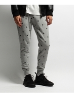 スター総柄 裏毛リブスウェットパンツ/ネイビー(093)