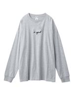 EMBROIDERES CURSIVE LOGO L/S REGULAT TEE/アッシュ