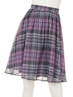 エアリーチェックスカート/キャメル