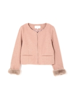 ブークレ袖ファーブルゾン/ローズピンク1(091)